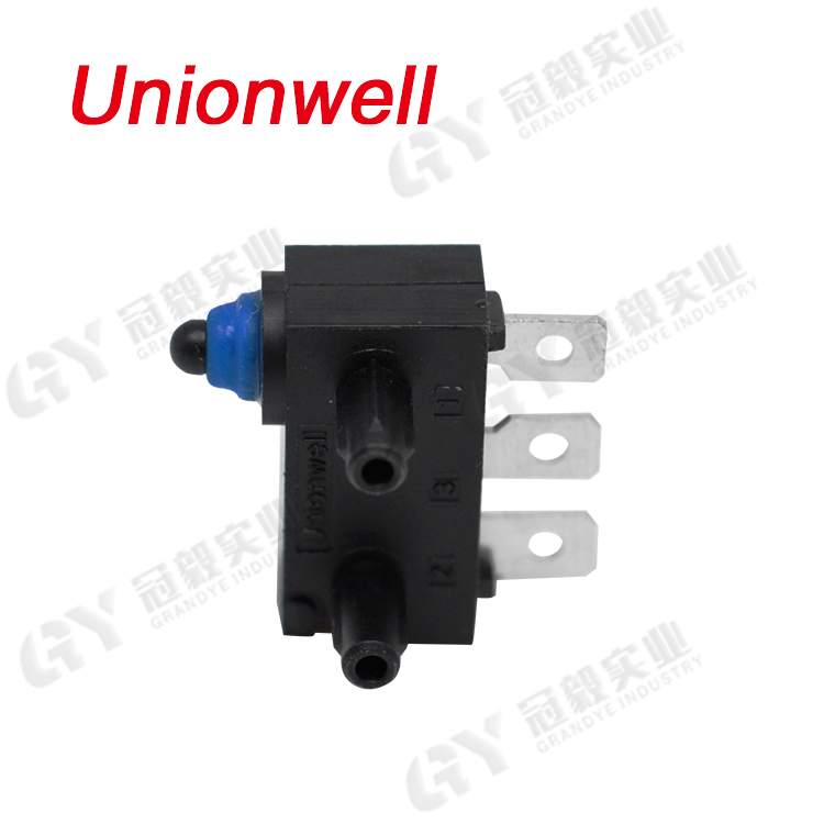 Unionwell防水微動(dòng)開(kāi)關(guān)汽車(chē)零配件G3帶定位柱PCB端子0.1A微動(dòng)開(kāi)關(guān)